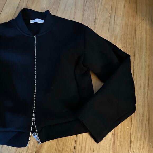 Everlane Womens S The Street Fleece Cropped Bomber Jacket Scuba Zip Up Pockets - Picture 10 of 11